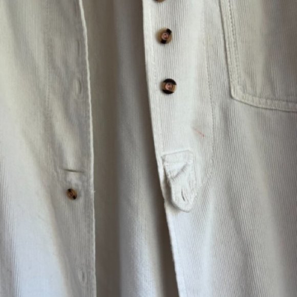 Vintage Levi Jeans White Corduroy Button Up Shirt - Picture 2 of 4